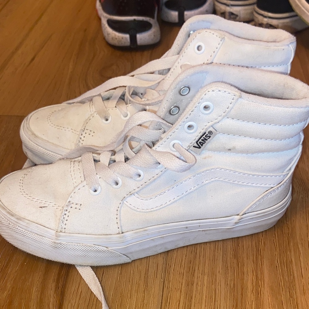 Vans Kids White High-Top Skate Sneakers